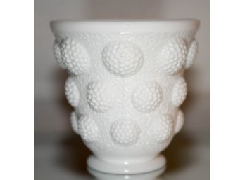 6.75' Fenton Milk Glass Glossy Vessel Of Gems Vase