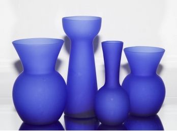 Lot Of Imperial Glass Cobalt Blue Vases