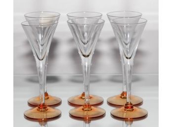 5' Cambridge 2oz. Sherry Glasses Amber Foot (5)