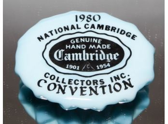 3.5' 1980 Cambridge Glass Advertising Paperweight