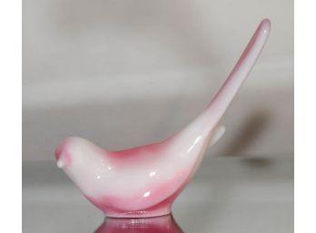 1980s Fenton Satin Rosalene Happiness Bird