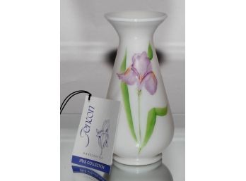 7.5' Fenton Iris Collection Hand Painted Vase