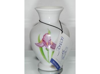 7' Fenton Iris Collection Hand Painted Vase