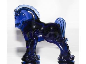 7.5' Longaberger Homestead Heisey  Cobalt Blue Clydesdale