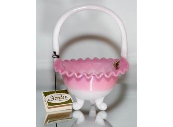 8.5' Fenton Rosaline Slag Basket