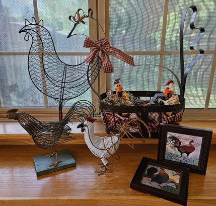 Country Home Wire Chicken Decor Lot