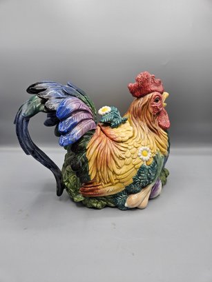 Fitz & Floyd 1996 Coq Du Village Rooster Teapot