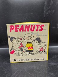 1958 Peanuts Comic Strip, Original Box With 36 Different Napkins Printed