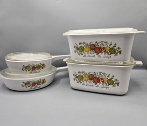 Vintage Corningware Spice Of Life Set Of Four