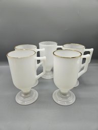 Milk Glass Cups With Gold Rims