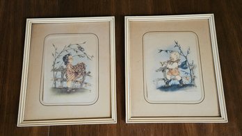 Vintage Pair Of Marion Bradford Burgess Prints