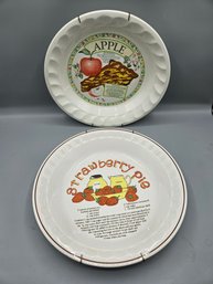 Vintage Apple And Strawberry Pie Decorative Plates