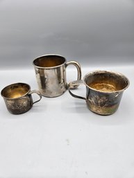 Three Sterling Silver Cups