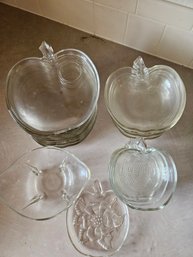 Vintage Glass Apple Plates Lot