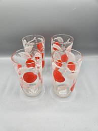 Set Of Four Vintage Apple Glasses