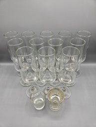 Set Of 12 Champagne Flutes With Shotglasses