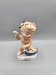 Vintage Lefton August Angel With Boat