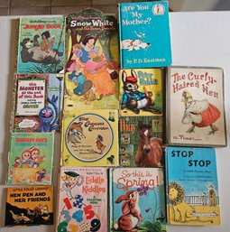 Vintage Children's Books With The Curly Haired Hen