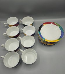 Mikasa Currents Eight Cups With Saucers