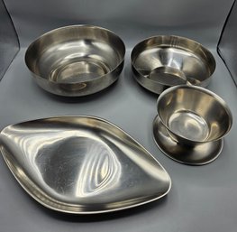 Set Of Four Stainless Steel Kitchen Items