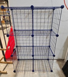 Adjustable Blue Wire Cube Shelving