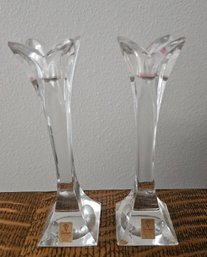 Pair Of Nachtmann Crystal Candlesticks