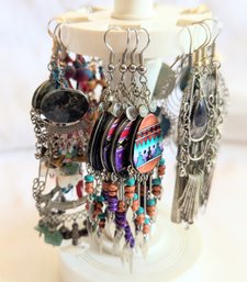 Bundle Of Earrings With Holder.