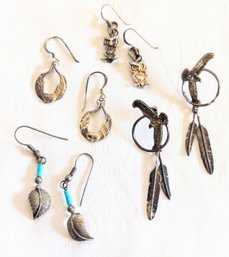 A Group Of 4 Pairs Of Sterling Silver Earrings