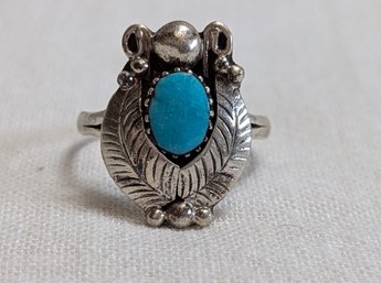 Navajo Turquoise Sterling Silver Ring Size 10