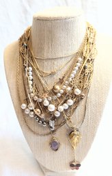 A Huge Lot Of Fabulous Gold Tone Necklaces