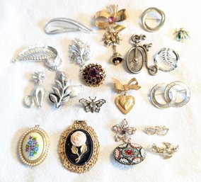 Huge Group Of Costume Jewelry Featuring A Renoir Sterling Silver Brooch.