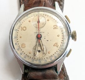 Helbros Chronograph Manual Winding With Leather Band.