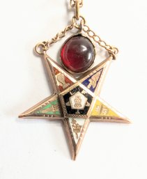 Order Of The Easternstar 10kt Yellow Gold W/enamel