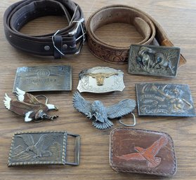 Limited Edition & Collectors Belt Buckles With Leather Belts.