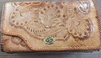 Handmade Vintage Hand-tooled Reversible Genuine Leather Purse