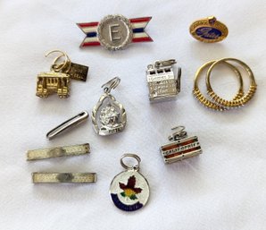 A Lot Of Sterling Silver Charms And Two Sterling Rings.