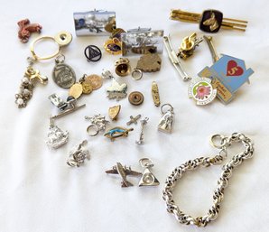 A Large Lot Of Pins And Costume Jewelry.