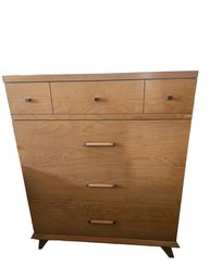 Mid Century Modern Blonde Tallboy Dresser