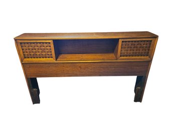 Lane Perception Mid Century Full Walnut Storage Headboard