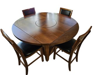 Woodley's Lazy Susan Drop Leaf Counter Height Table With Chairs