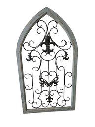 Fleur De Lis Framed Wire Wall Decor