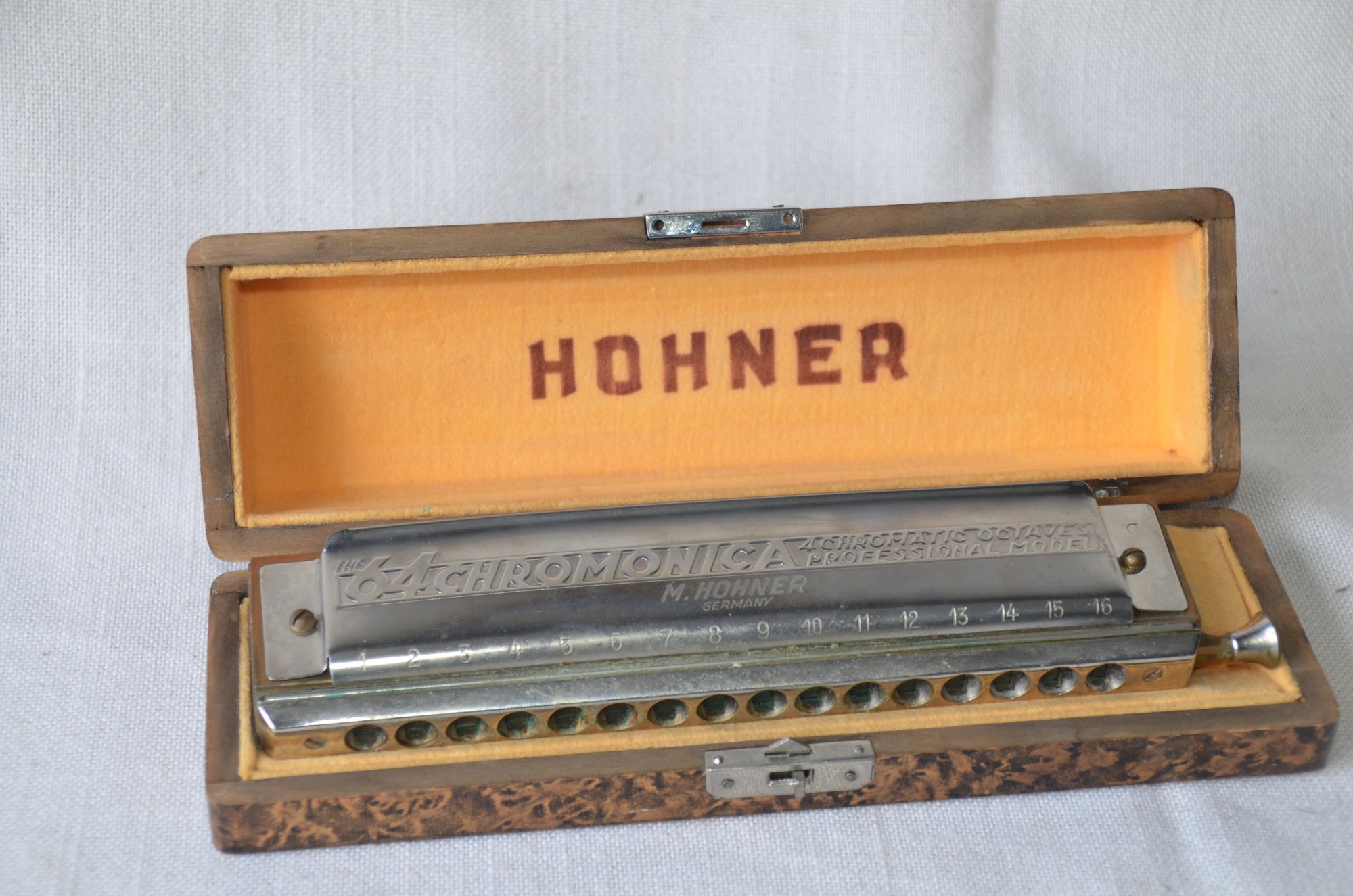 49) Vintage German Hohner 64" Chromonica Harmonica 4 Chromatic Octaves