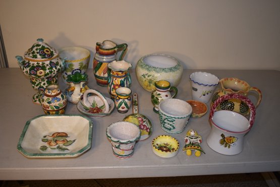 Assorted Lot Of Italian Ceramic Pottery