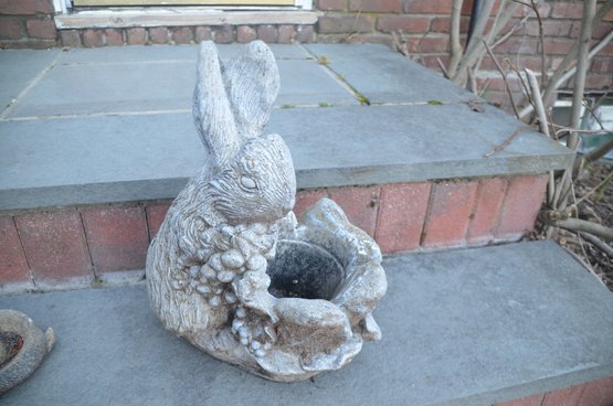 Cement Garden Rabbit Planter
