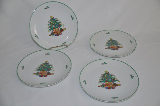(#14) Christmas Appetizer Plates 8' Set Of 4 Japan