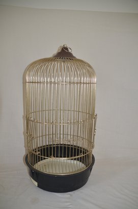 17) Large Bird Cage Plastic Base Metal Cage 26'h