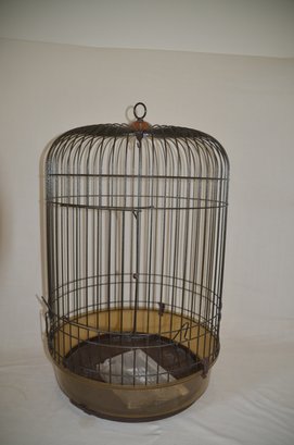 18) Large Bird Cage Plastic Base Metal Cage 26'H Door Opens