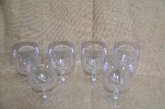 (#57) Plastic Stem Wine Glasses Outdoor Set Of 6