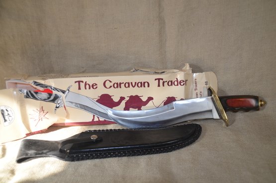 180) The Caravan Trader Knife 17.75' Overall 12' Blade With Sheath