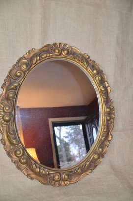 (#44) Vintage Oval Mirror Gold Framed